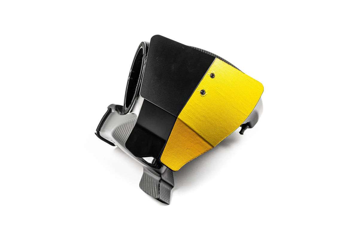 Eventuri carbon airbox with gold reflective heat shield