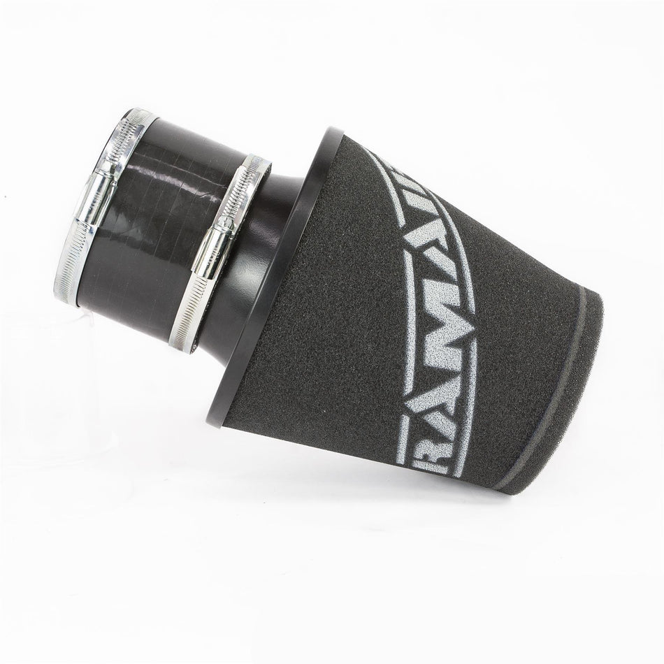 Ramair Medium Foam Filter Aluminium Base 100mm OD Black with Silicone Coupler