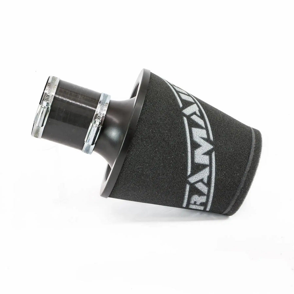 Ramair Medium Foam Filter Aluminium Base 80mm OD Black with Silicone Coupler