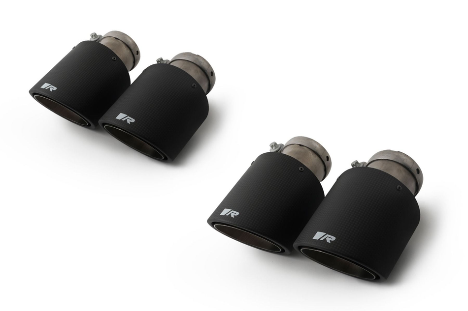 Remus 0046 70CSRX x2 tail pipe set L/R each 2 Carbon tail pipes Ø 102 mm angled, Titanium internals, with adjustable spherical clamp connection