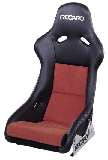 Recaro Pole Position with ABE - Ambla Leather black / Dinamica Suede red