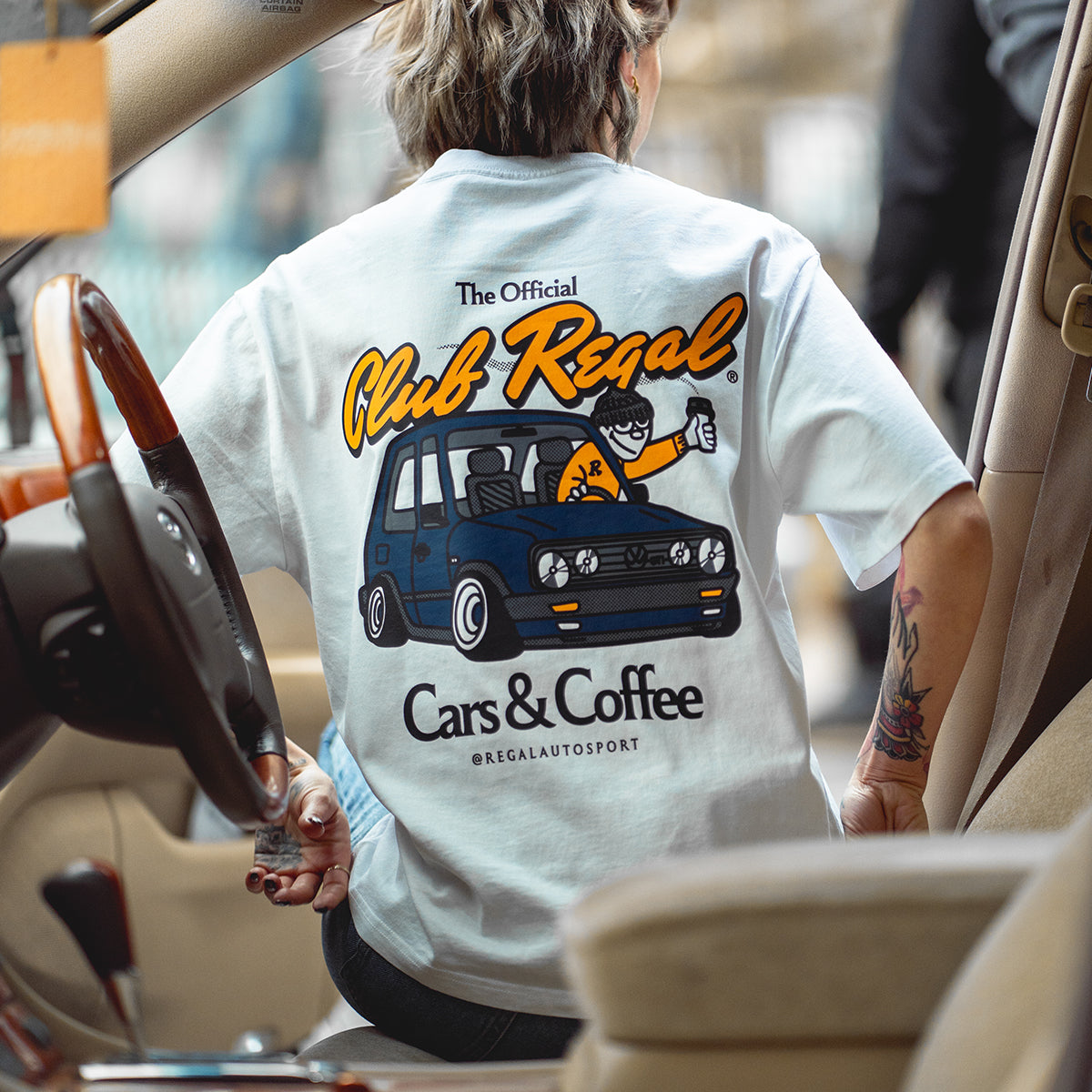 Club Regal Cars & Coffee T-Shirt - White