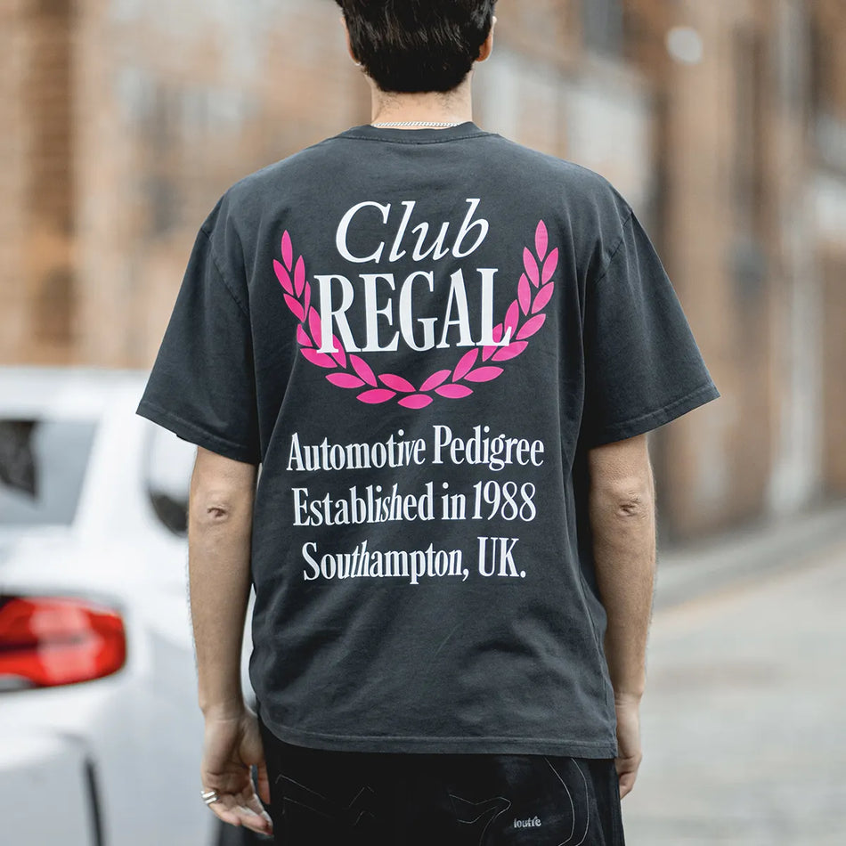 Club Regal Laurel T-Shirt - Faded Black