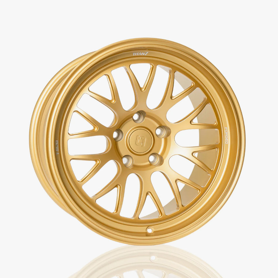 Titan 7 Forged Aluminium Wheel - T-M20 18x8.5 5x112 ET 44 CB 66.5 in Medalist Gold