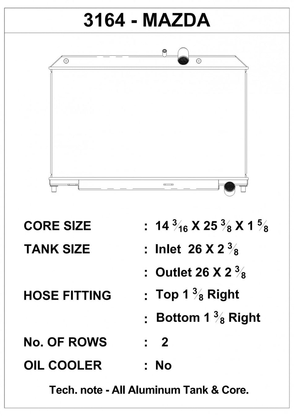 04-08 Mazda RX-8 High-Performance All-Aluminum Radiator