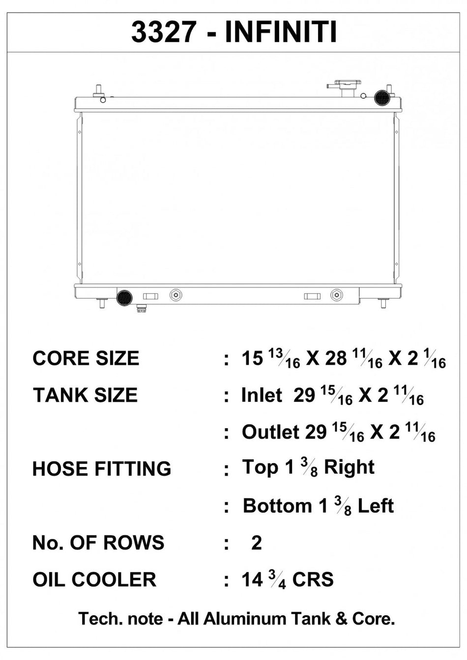 03-07 Infiniti G35 (Coupe/Sedan) High-Performance All-Aluminum Radiator