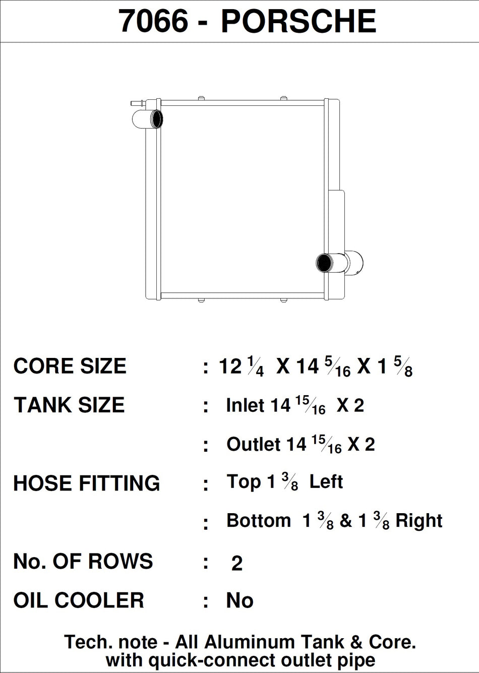 Porsche 991.1 Carrera / 981 Boxster / Cayman / GT4 (Right) All-Aluminum Radiator