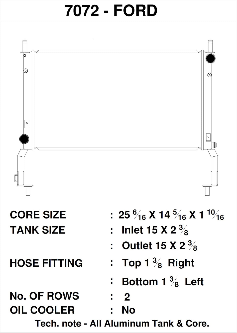 2015+ Ford Mustang 2.3L Ecoboost High-PerformanceAll-Aluminum Radiator