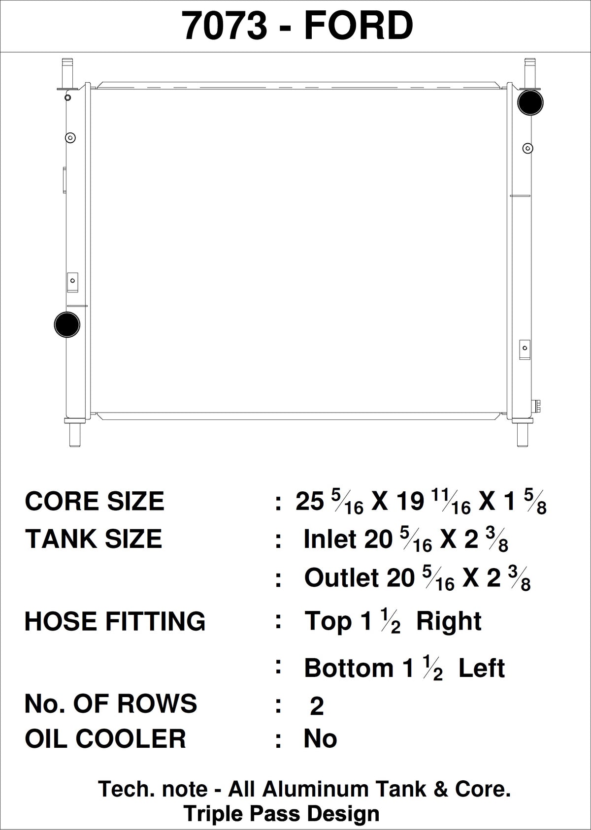 2015+ Ford Mustang GT / Bullitt / GT350 / V6 All-Aluminum Radiator