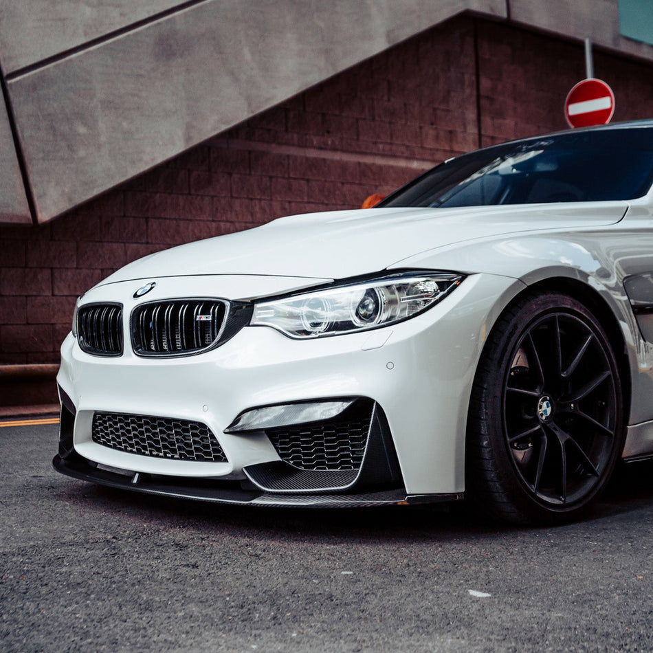 MHC+ BMW M3/M4 Performance Style Front Splitter In Gloss Pre Preg Carbon Fibre (F80/F82/F83)