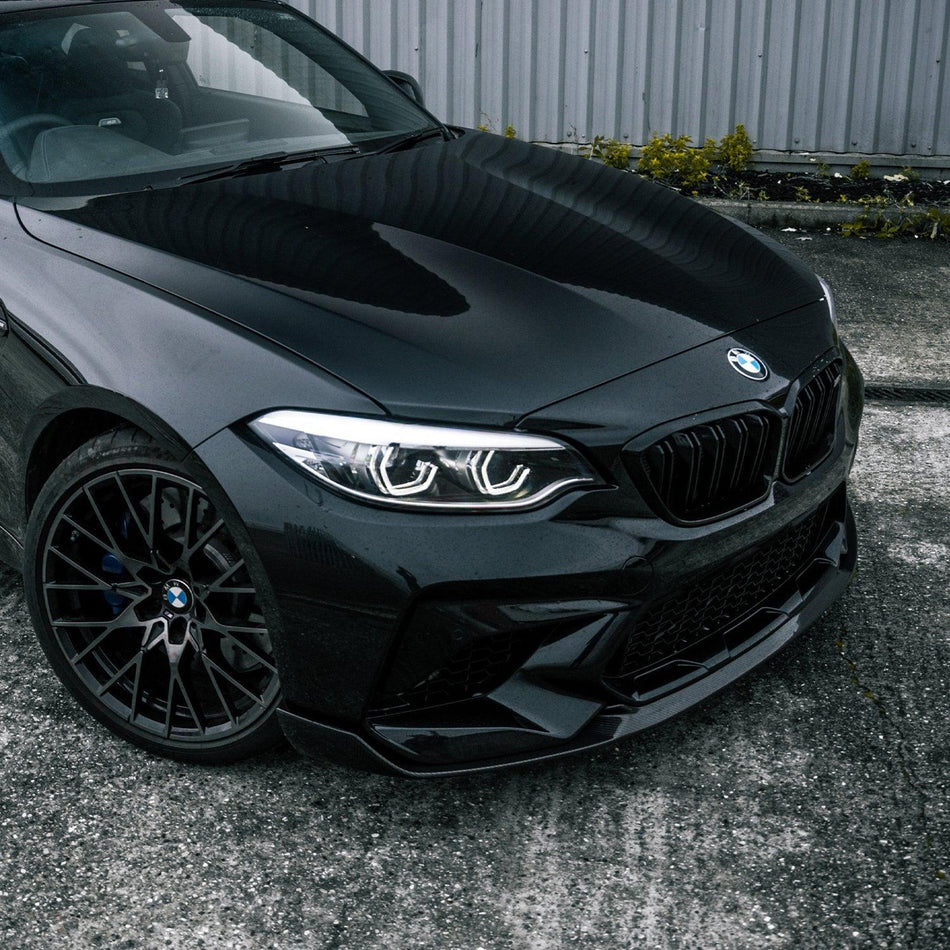 MHC+ BMW M2 Competition Performance Style Front Splitter In Gloss Pre Preg Carbon Fibre (F87C)