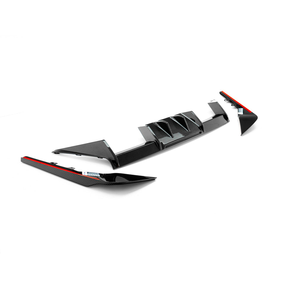 MHC+ BMW M2 2023 G87 Edition 1 Rear Diffuser 3pcs In Pre Preg Gloss Carbon Fibre (G87)