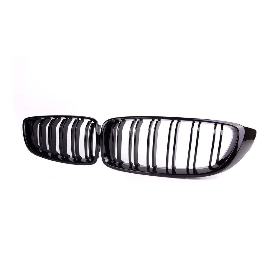 MHC Black BMW M3/M4 Double Slat Front Grilles In Gloss Black (F32/F33/F80/F82/F83)