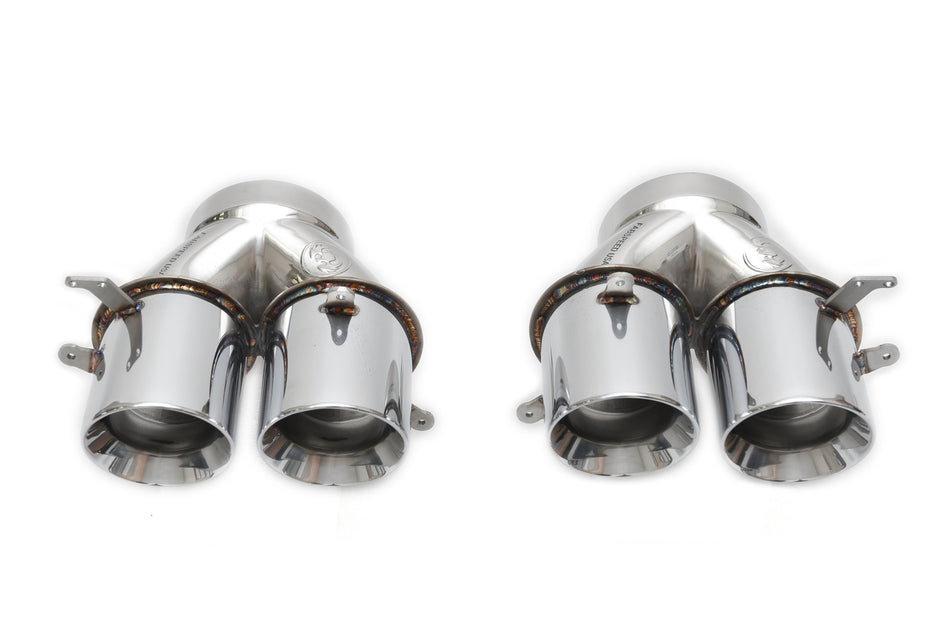 Fabspeed McLaren 650S Supersport X-Pipe Exhaust System w/ Tips - Quad Style Tips (Polished)