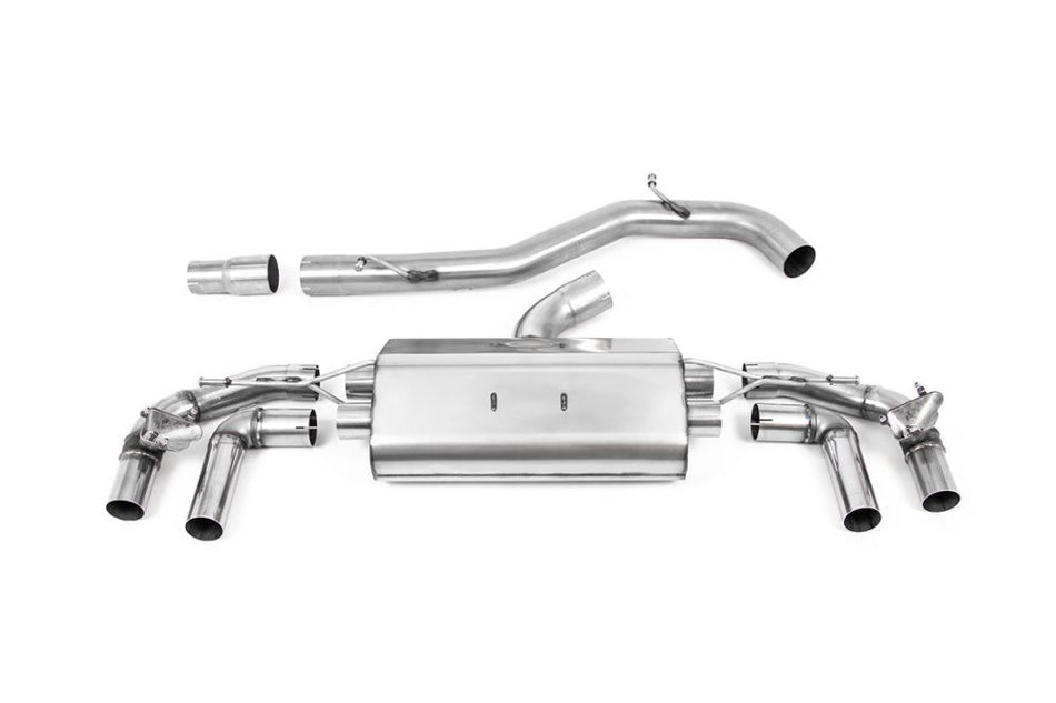 Milltek Cat-back - GPF/OPF80MM NON-RESONATED OPF BACK EXHAUST SYSTEM - CERAKOTE TIPS - MK8 Golf R